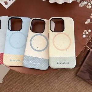Ốp Điện Thoại iPhone 17/16/15/14/13/12/11 Pro Max Plus Chống Sốc Cứng Cáp Họa Tiết Chấm Bi Hàn Quốc Ghép Nối Từ Tính