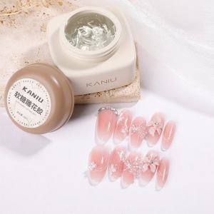 Clear Solid Builder เจลสําหรับเล็บ Hard Gel Extension Builder เล็บเจล non-Sticky 3D ประติมากรรม Diy เล็บโพลีอาร์ตเจล