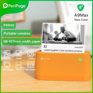 [ส่งด่วน] ของแท้100%✅ [รุ่นใหญ่]Peripage A9Max สีส้มใหม่ เครื่องปริ้นพกพาไร้หมึก แม่ค้าออนไลน์ ปริ้นสติกเกอร์ชื่อ ที่อยู่