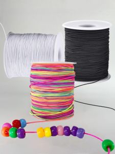 50Meters/Roll 1mm Sturdy String Rainbow  Black and White Cord for Jewelry Making Beading Necklaces and Crafts