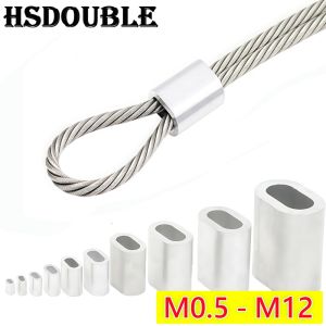 1-500Pcs Oval Wire Rope Crimp Sleeve M0.5 to M12 Cord Lock Aluminum Ferrules Stopper Hardware Accessories