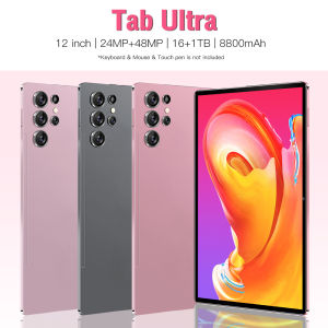【CAN COD+READY】Android Tablet Tab Ultra 12Inch 4G 5G WiFi Network 10core Snapdragon 8 gen2 Dual SIM SD Card Suitable For Android 13 Computer System Smart Tablets 16GB RAM + 1TB ROM Memory Dual 24MP 48MP Camera 1440*3200 Game Board 8800mah battery