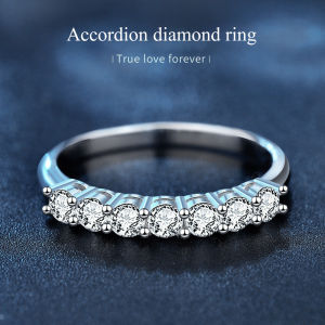 [Diamond 100%] Trumium✨S925 sterling silver ring Seven Princesses Moissanite ring full inlaid pinky ring all-match fashion commuter jewelry female birthday gift niche light luxury proposal wedding ring