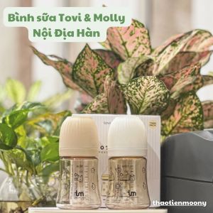 Bình Sữa nhựa PPSU Tovi Molly ( ToviMolly tm) Phiên Bản Thỏ Nội Địa Hàn 180ml/280ml ( 1 Bình Tách Set)