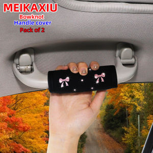 2 small bows Glitter Blingbling Fabric Breathable car handle cover inside handle protective cover Handbrake cover supply set