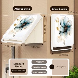 Bathroom Clothes Storage Rack Toilet Wall Painting Foldable Waterproof Box Small Wall Cabinet for Bath Room Organization
