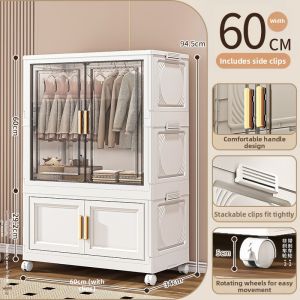 KAIPAQI | Easy Assembly Clothes Storage Cabinet