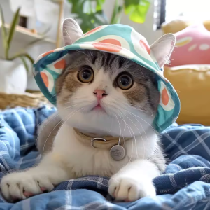 Cat Hat Dog Summer Sun-Proof Avocado Bucket Hat Leaking Ears Adjustable Anti-Fall Photography Artifact Products