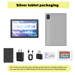 2025 Android 15 Tablet 10.1" 8GB+64GB+1TB Expand 2 in 1 Tablets with Keyboard Case Mouse Stylus 5000mAh Octa-Core Dual Camera