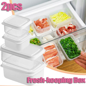 2 chiếc hộp giữ tươi tủ lạnh gia đình dùng cho thực phẩm thịt đông lạnh làm mát được sử dụng để lưu trữ cá và hộp kín hơi Rau