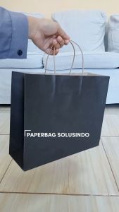 Paperbag / Kantong Kertas Warna Hitam Black 30x10x25 cm