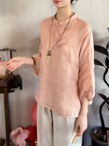 QINGNAER | Elegant Slimming Long Sleeve Shirt