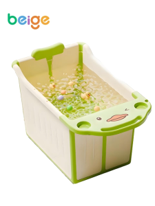 Foldable Bath Tub For Baby Kids Large Size Bath Barrel With Seat Drainage Hole For 1-6 Yrs Convenient and Safe