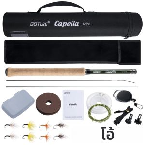 Goture Tenkara Fly Fishing Rod Combo 3.6M Ultralightคาร์บอนไฟเบอร์Rod Line Lure ClipperแบบพกพาTenkara RodชุดTackles