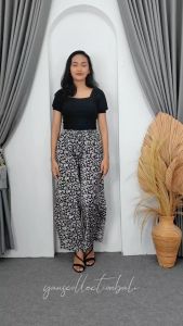 Yans kulot panjang wanita jumbo motif black series