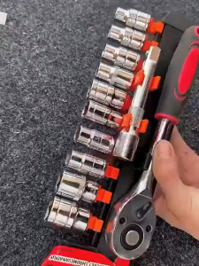 12PCS Drive Ratchet Wrench Set 1/2 1/4 inch CR-V Socket Mechanic Spanner Kits Car Repair Tools