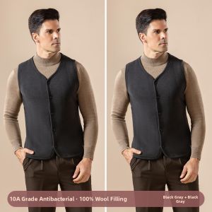 Wool Filling Warmth Thicken Padded Vest