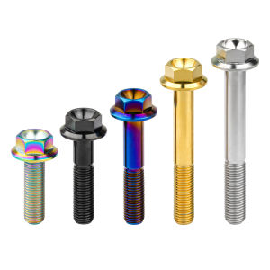 Wanyifa Titanium Bolt M10 x 25 30 35 40 45 50 55 60 65 70 75 80 100mm Pitch 1.25 Hex Head Flange Bolt Fastener Screws for Motorcycle