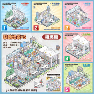 5in1 Mini Size Cartoon Landscape Sticker Collection Book 20Jigsaws/Scenes DIY Toy Game Festival Birthday Gift for Kid Child