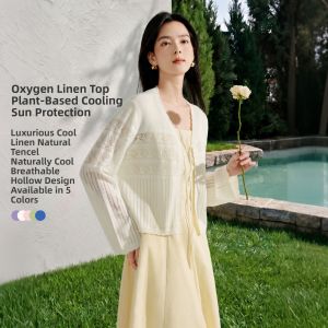 INMAN | Lace Hollow Thin Linen Blouse Cardigan