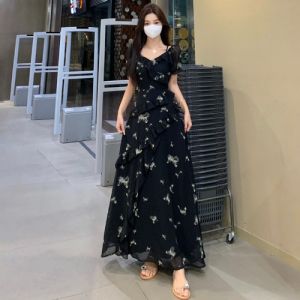 RELNLEX | Đầm Hoa Phong Cách Pháp Cổ Điển Dành Cho Kích Cỡ Lớn Mới Mùa Hè