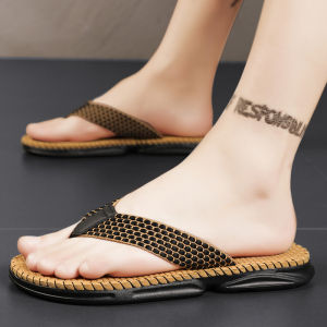 2025 New Summer Mens Sandals Outdoor Casual Wear Leather Thong Slippers Comfortable Breathable Fashionable Rubber Sole