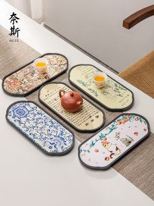 Mặt Bàn Trà Nước Nhỏ Sang Trọng 2025 Mới Dùng Tại Nhà Bát Đĩa Đựng Cốc Trà Nhỏ Dễ Hút Nước Thiết Bị Trà Đạo Kiểu Trung Quốc Cổ Điển