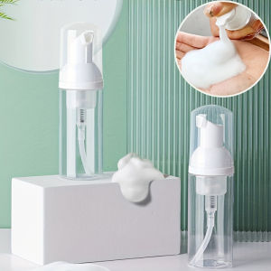 60ml round transparent cleansing milk foam bottle dispensing cleansing mousse foam bottle