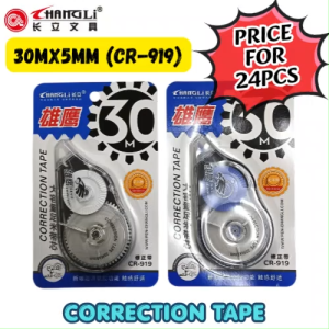 【1BOX=24PCS ! ! !】CHANGLI Correction Tape / Pita Pembetulan 5MMx30M/10M/6M (CR-919/K32/K19/K65)