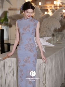 Sleeveless Cheongsam Dress Summer New Style Traditional Chinese Aesthetic Slim Fit Flare