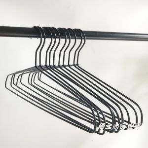 Non-Rust Non-Fading Black Metal Clothes Hanger Nordic Style Aluminum Alloy Fine Wire Clothes Drying Hook Space Saving Vintage