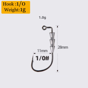 Mr.Lurion 10/30pcs 0.6g 1g Hover Strolling Hook Jig Head Mid Stroll Hook Fishing Rig Hooks For Soft Lure Baits Small Minnows