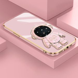 Casing Ponsel untuk OPPO A92 A52 A72 A91 F15 A74 F19 A95 F19s Reno 6 Lite Reno 3 Case 3D pola astronot Kesing HP pelapisan permukaan batas Gel silika Softcase wadah Phone Stands lensa kamera Casing