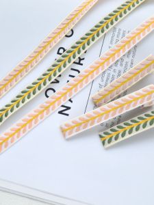 9 มม.ด้านเดียว Embellished Leaf สานผ้าไหมที่มีสีสันทําด้วยมืออุปกรณ์เสริมผม DIY เครื่องประดับวัสดุผีเสื้อ