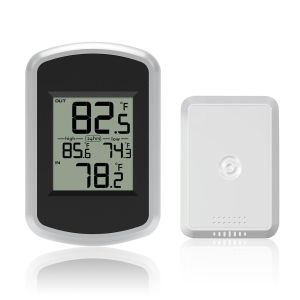 Wireless Digital Thermometer -40℃~60℃ Wide Range 60s Auto Update Wall Mount/Stand Easy Read LCD Screen for Home Office Garden