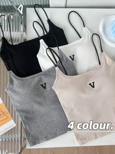 MiiOW | Áo ba lỗ cotton không tay mùa hè cho nữ áo lót cotton mềm mại thoải mái có đệm ngực áo khoác ngoài màu trơn lưng đẹp