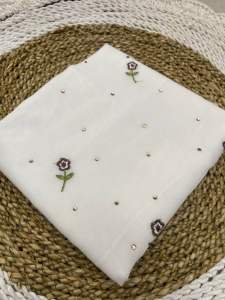 Hijab segi empat bordir bunga payet