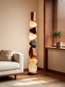 AOMAO | Creative Elegant Living Room Wooden and Wabi-Sabi Style Floor Lamp