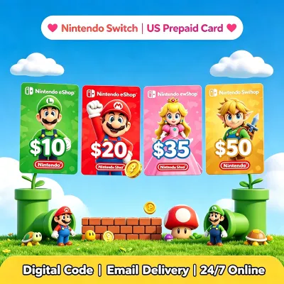 Nintendo Eshop thẻ USD 10-100 Nintendo Thẻ quà Tặng mã USA Bộ chuyển đổi Nintendo Eshop thẻ công tắc Hoa Kỳ tín dụng điểm⚡Mã thẻ quà tặng Nintendo eShop nạp xu vàng và điểm⚡[24/7 email và trò chuyện Giao hàng]]