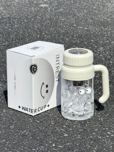 แก้วน้ำแก้วน้ำชาสำหรับผู้หญิง ความจุขนาดใหญ่ พร้อมก้นแก้ว ทนต่อความร้อนสูงสำหรับใช้ในออฟฟิศและบ้าน แก้วน้ำชาสำหรับฤดูร้อน