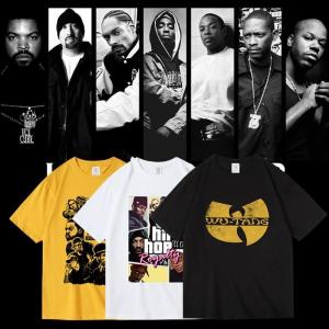 West Coast Hip Hop Rap Gangster Music Loose Cotton Short Half Sleeve T-Shirt Summer Mens and Womens High Street Casual Top Y2k