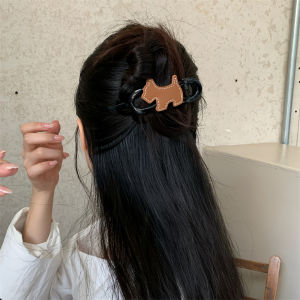 Cute Little Dog Hair Clip Fringe Hair Edge Duckbill Clip Headwear Small Niche Design Acrylic Sweet Style Hair Accessories