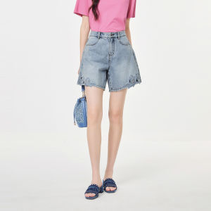 Koradior | Comfort Cotton A-line Summer Denim Shorts for Women