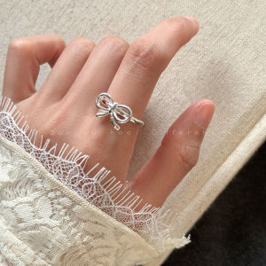 Butterfly Knot Cross Pearl Ring for Women Minimalist High Design Sense Index Finger Ring 2025 New Model Student Party Ring