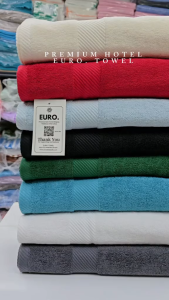 EURO. Dark Blue Hotel Towel 550g 100% Cotton 70x140cm Tuala Mandi Airbnb Luxury Thick High Absorbent