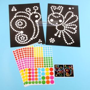 Childrens DIY Handmade Sticker Activity round Dot Flat Surface Paste Painting for Kindergarten Nursery Parent-Child Activity