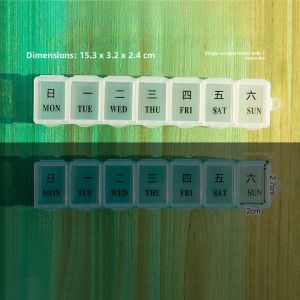 Detachable Portable 7-Day Weekly Pill Box Small 3 Compartment Organizer for Morning Afternoon Evening Medicine Tablets Capsules