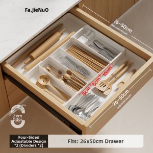 FAJIENUO | Adjustable Cutlery and Utensil Drawer Organizer