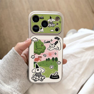 Luxury Soft Leather Phone Case For iPhone 17 Pro Max 16 13 11 15 14 12 17 17promax 16promax 15promax Shockproof Cartoon Cover