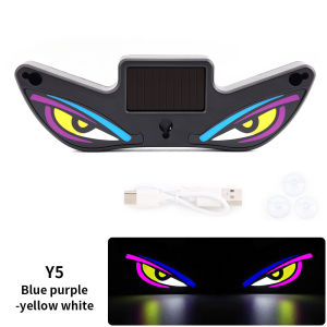 Solar Powered Car Neon Light Wireless Cool DEMON EYE Led Ambient Light Suction Cup USB Rechargeable Atmosphere Breathing Lamp